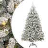 vidaXL Albero di Natale Artificiale con Rami Pieghevoli Verde e Bianco