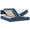 vidaXL Letto con contenitore LED e materasso Blu 200 x 200 cm Tessuto