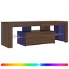 vidaXL Mobile Porta TV con Luci LED Rovere Marrone 120x35x40 cm