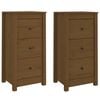 vidaXL Credenze 2 pz Ambrate 40x35x80 cm in Legno Massello di Pino