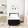 vidaXL Letto a Sorgente LED con materasso Nero 80 x 200 cm Tessuto