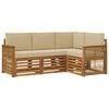 vidaXL Set divani con cuscino 4 pcs Legno di Acacia Massello