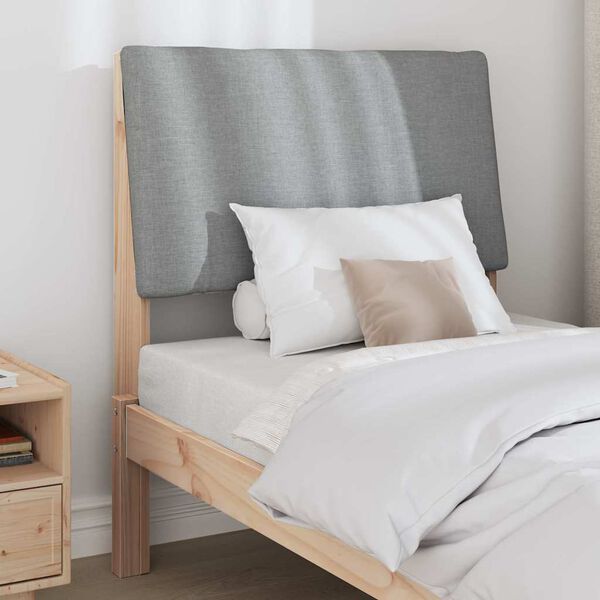 vidaXL Testiera imbottita Grigio chiaro 75 cm Pino massello