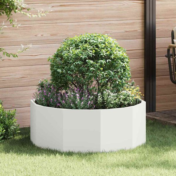 vidaXL Fioriera Bianco 90 x 90 x 35 cm Acciaio