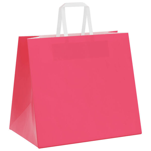 vidaXL Sacchetti di Carta 250 pz con Manici Rosa 32x22x28 cm