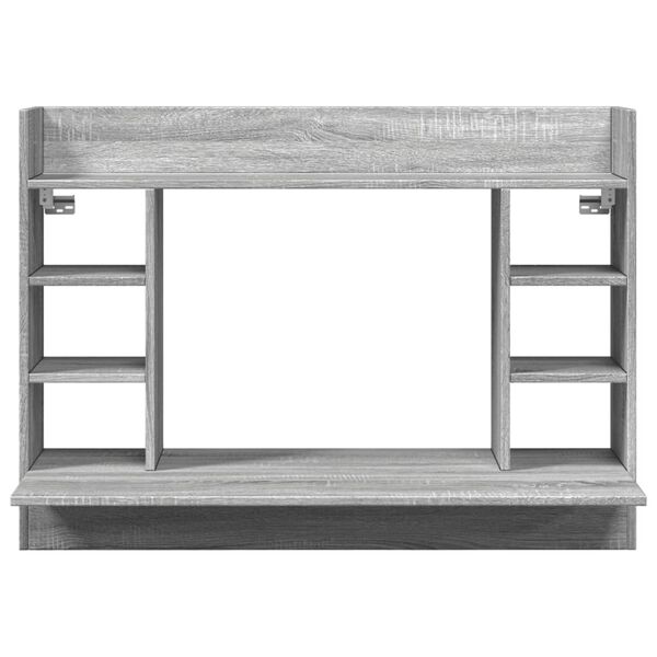 vidaXL Scrivania a Parete Grigio Sonoma 105x48x75cm Legno Multistrato