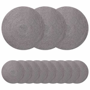 vidaXL Sottobicchieri in juta 12 pz Grigio 100% Juta Tossa