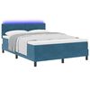 vidaXL Letto a Sorgente LED con led Blu Scuro 160 x 200 cm Velluto
