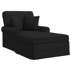 vidaXL Chaise Longe con Gonna con cuscino 3 pcs Nero Tessuto