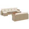 vidaXL Set Divani da Giardino 11 pz con Cuscini Beige in Polyrattan