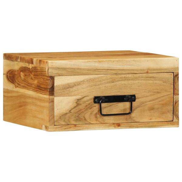vidaXL Comodini da Parete 2pz in Legno Massello di Acacia