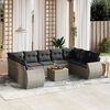 vidaXL Set Divano da Giardino 10 pz con Cuscini Grigio in Polyrattan