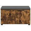 vidaXL Panca per ingresso con cuscino Rovere fum&eacute; 80 x 46 x 46 cm