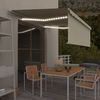 vidaXL Tenda da Sole Retrattile Manuale con LED 4x3 m Crema