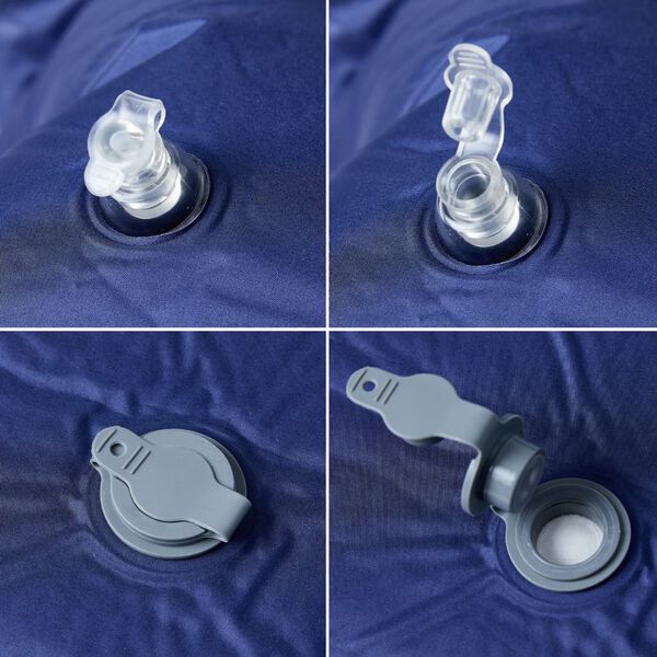 vidaXL Materasso Campeggio Autogonfiabile Cuscini 1 Persona Blu Marino