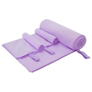 vidaXL Set di Asciugamani Sportivi 3 pz Viola 210 x 100 cm