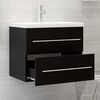 vidaXL Mobile Lavabo Nero 60x38,5x48 cm in Legno Multistrato
