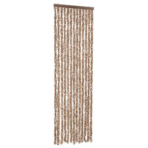 vidaXL Tenda Antimosche Beige e Marrone Scuro 56x185 cm in Ciniglia