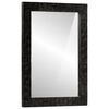 vidaXL Specchio da Bagno Nero 50x70x2,5cm Legno Massello Mango e Vetro