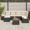 vidaXL Set Divano da Giardino 7 pcs Nero e Crema Polyrattan