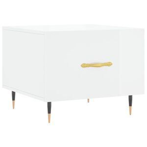 vidaXL Tavolino da Salotto Bianco Lucido 50x50x40 cm Legno Multistrato