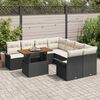 vidaXL Set Divano da Giardino con archiviazione 9 pcs Nero Poly Rattan
