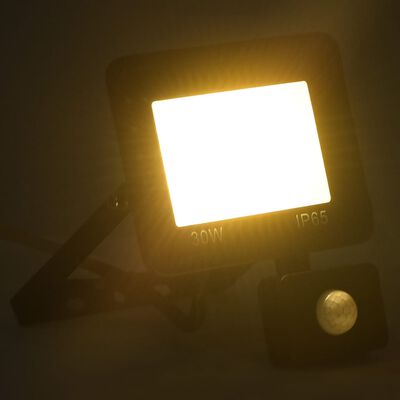 vidaXL Faretto a LED con Sensore 30 W Bianco Caldo