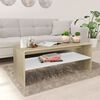 vidaXL Tavolino Bianco e Rovere Sonoma 100x40x40 cm Legno Multistrato