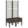 vidaXL Fioriera da Giardino con Traliccio Marrone 80x40x142 cm in PP