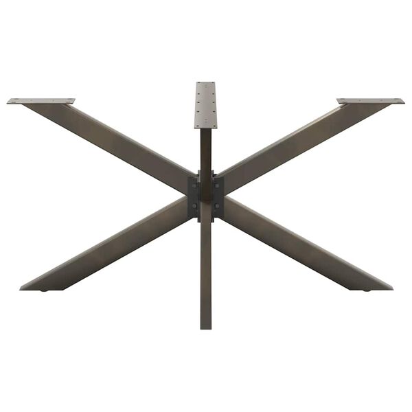 vidaXL Gamba per Tavolo da Pranzo a Forma di Ragno Nero 150x78x(72-73) cm Acciaio