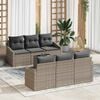 vidaXL Set di divani con cuscino 7 pcs Grigio polyrattan