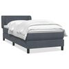 vidaXL Giroletto a Molle con Materasso Grigio Scuro 80x210 cm Velluto