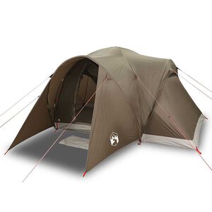 vidaXL Tenda da Campeggio a Cupola per 6 Persone Marrone Impermeabile