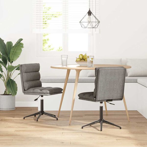 vidaXL Sedie da Pranzo 2 pz Grigie in Similpelle