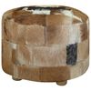 vidaXL Pouf Rotondo in Pelle di Capra 50x50x45 cm