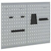 vidaXL Pannello per attrezzi 2 pz Grigio 100 x 1 x 80 cm Acciaio