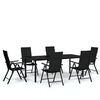 vidaXL Set Mobili da Pranzo per Giardino 7 pz Nero