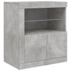 vidaXL Credenza con Luci LED Grigio Cemento 283x37x67 cm