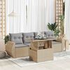 vidaXL Set Divano da Giardino 5 pz con Cuscini Beige in Polyrattan