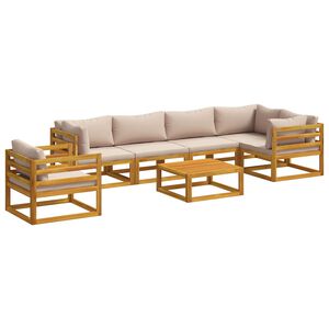 vidaXL Set di divani 7 pz Naturale Legno di Acacia Massello
