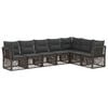vidaXL Set Divano da Giardino 7 pz Grigio polyrattan