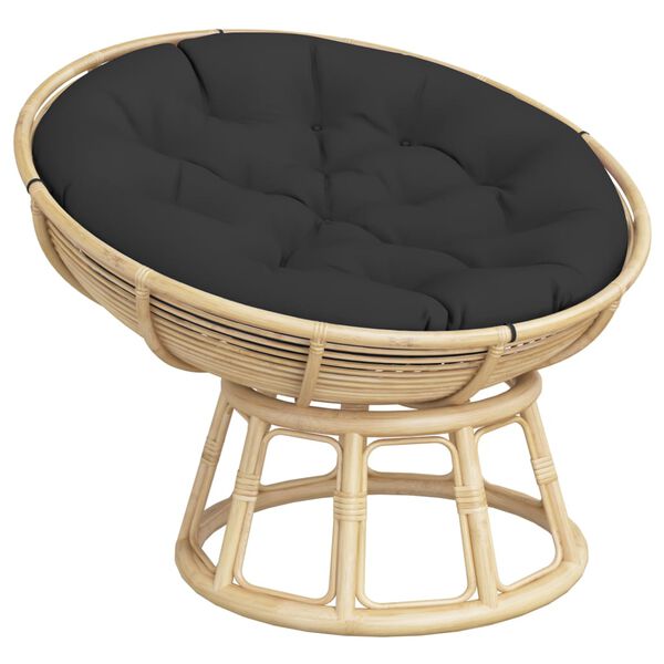 vidaXL Cuscino Rotondo Nero &Oslash; 100x11 cm in Tessuto Oxford