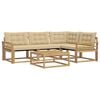 vidaXL Set di divani da esterno 5 pz Bianco e Beige