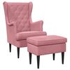 vidaXL Poltrona con Ottomano 2 pz Rosa Velluto