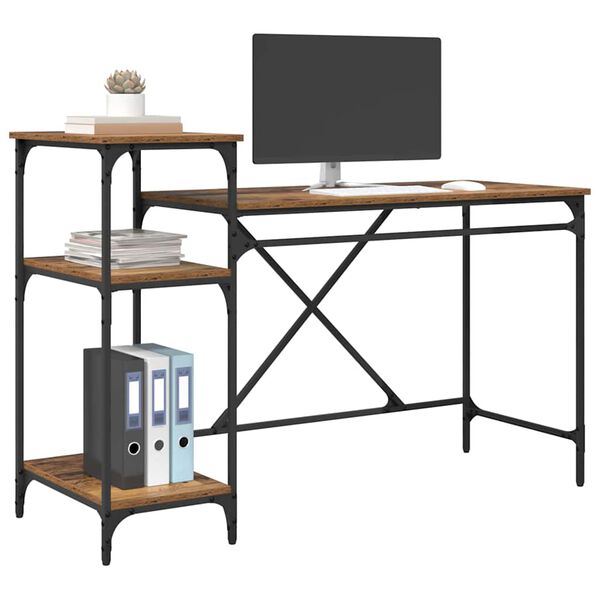 vidaXL Scrivania Legno vecchio 135 x 50 x 90 cm Legno multistrato