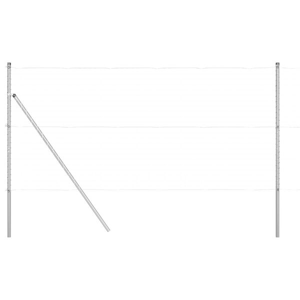 vidaXL Palo della recinzione 52 pcs Grigio 3,2 x 3,2 x 170 cm Acciaio