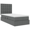 vidaXL Letto con contenitore e materasso Grigio scuro 90 x 190 cm