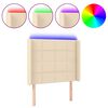 vidaXL Testiera a LED Crema 83x16x118/128 cm in Tessuto