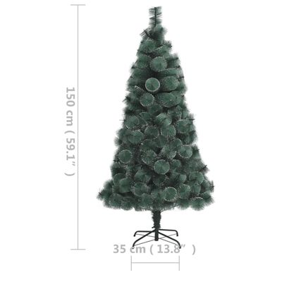 vidaXL Albero di Natale Preilluminato con Suporto Verde 150 cm PET
