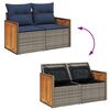 vidaXL Set Divano da Giardino 8pz con Cuscini Grigio Polyrattan Acacia